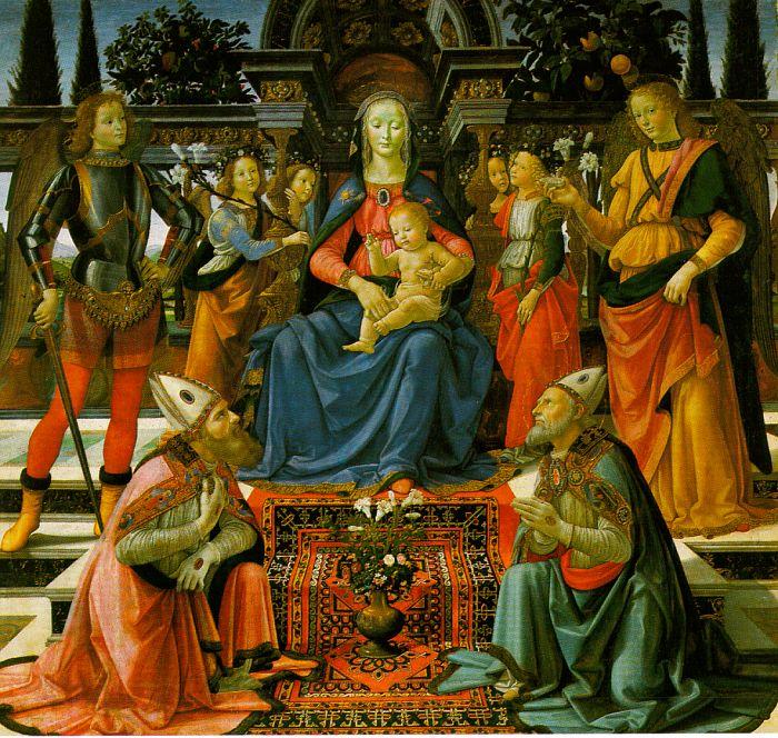 Domenico Ghirlandaio Madonna Enthroned with the Saints  q Germany oil painting art
